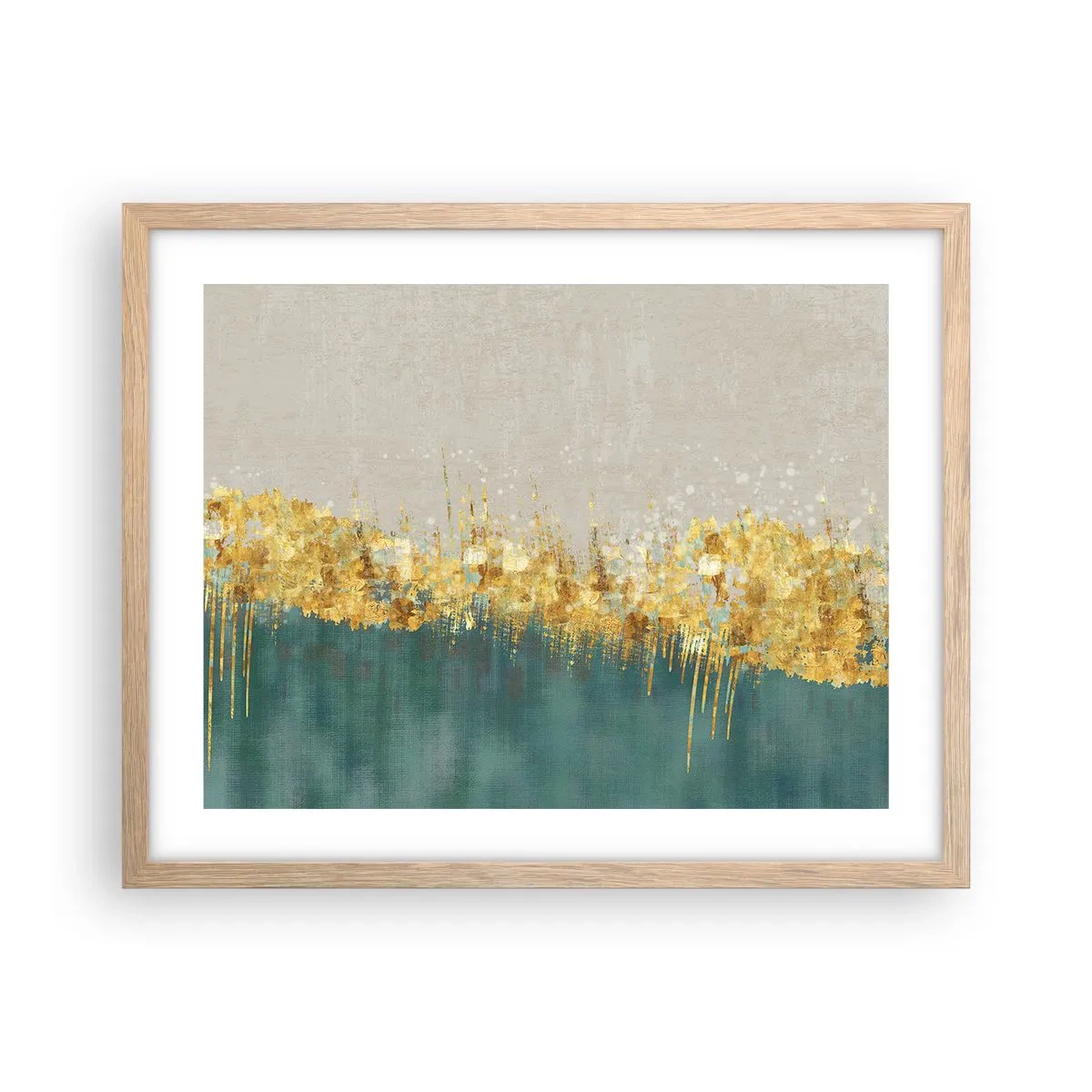 Een poster in een licht eiken lijst - De gouden rand - 50x40 cm