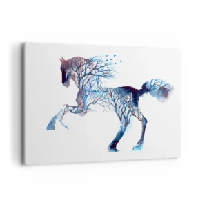 Schilderen op canvas - En alsof het bos was verplaatst - 120x80 cm