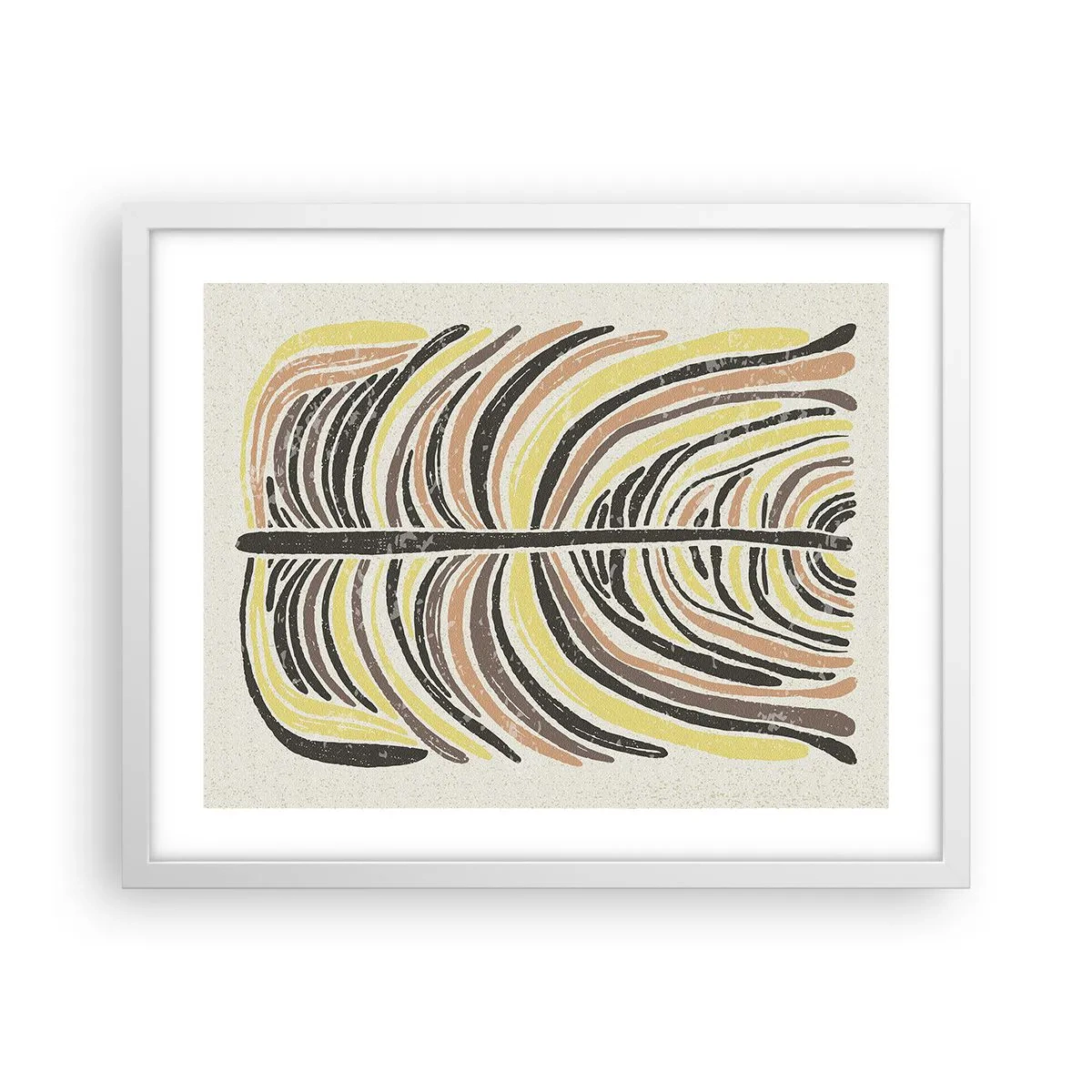 Poster in een witte lijst - Abstractie vol leven - 50x40 cm