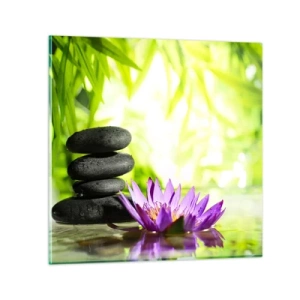 Schilderen op glas - In een bamboestruik - 60x60 cm