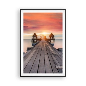 Poster in een zwarte lijst - West in het Oosten - 61x91 cm