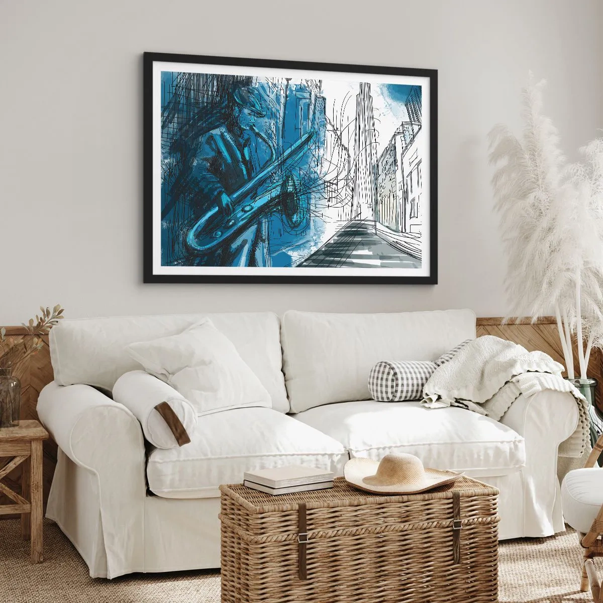 Poster in een zwarte lijst - Stedelijke Rapsodie - 91x61 cm