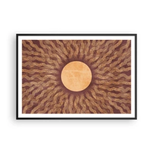 Poster in een zwarte lijst - Zon icoon - 100x70 cm