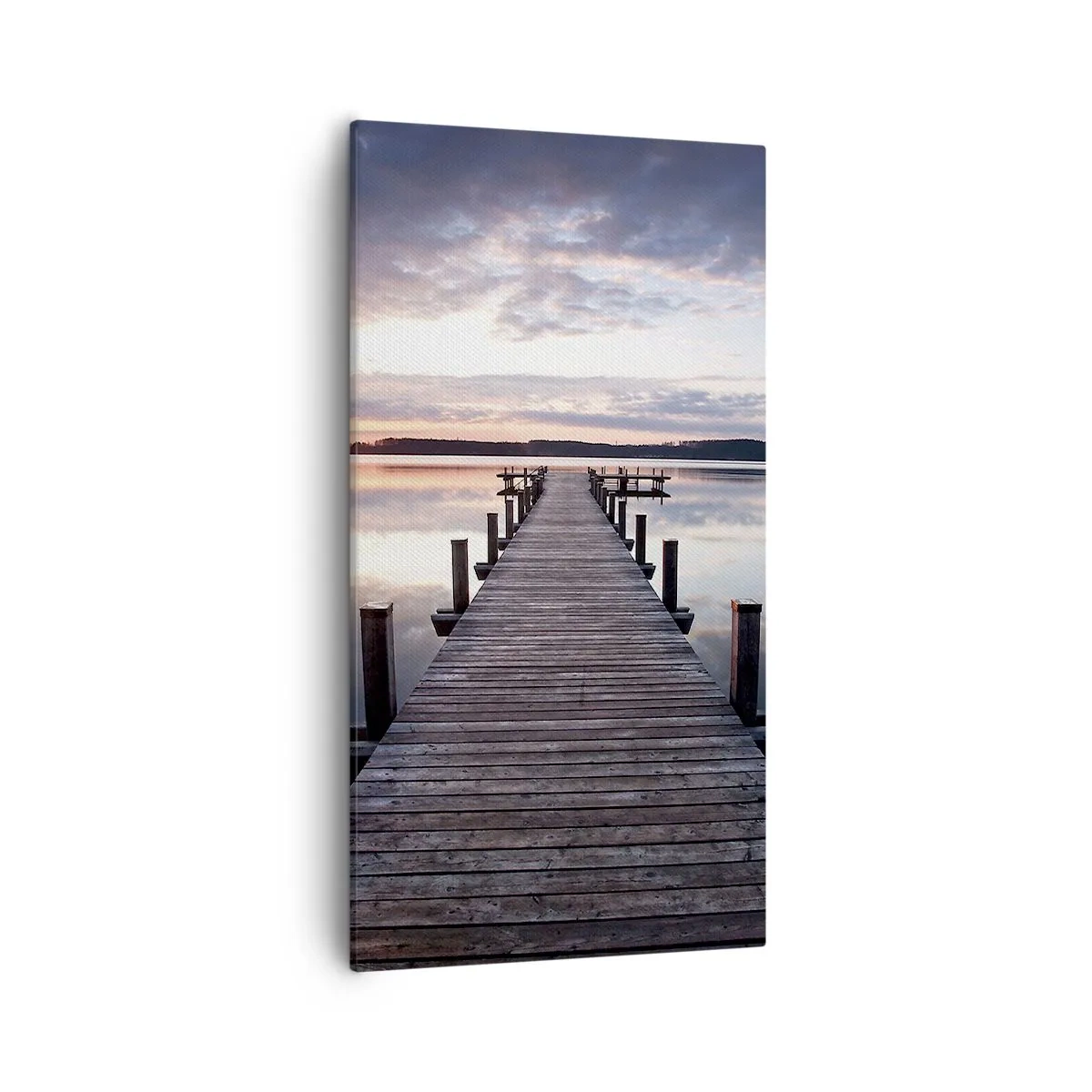 Schilderen op canvas - Een rustige grens tussen dag en nacht - 55x100 cm