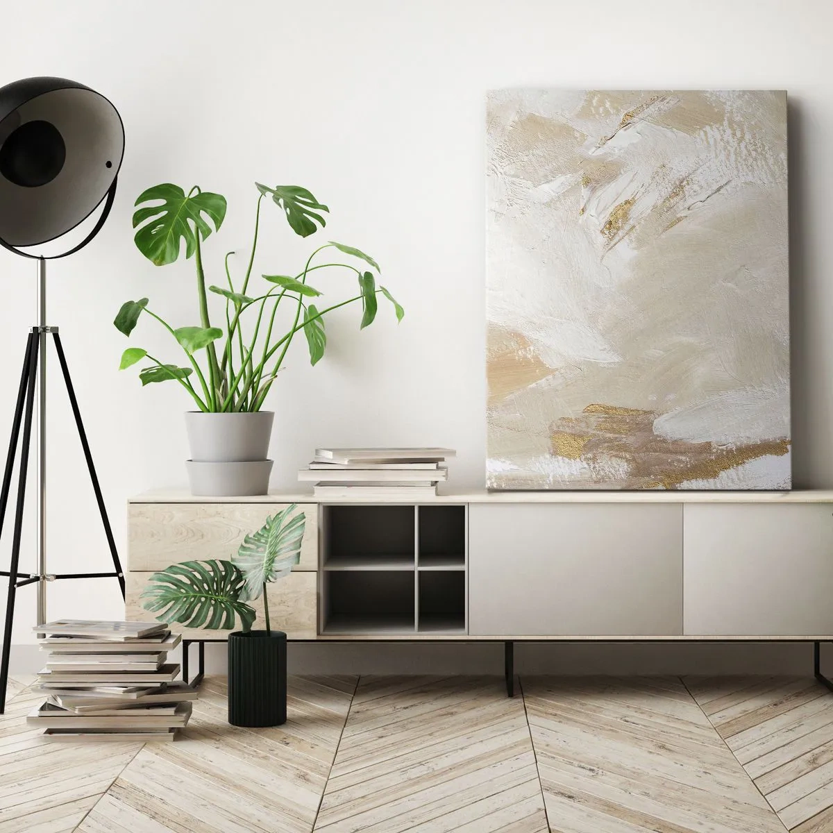 Schilderen op canvas - Pastelkleurige compositie - 70x100 cm