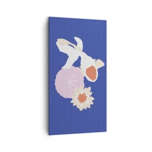 Schilderen op canvas - Compositie van bloemen en knoppen - 55x100 cm