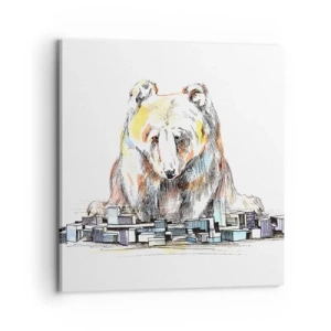 Schilderen op canvas - Hoe kun je zo leven? - 70x70 cm