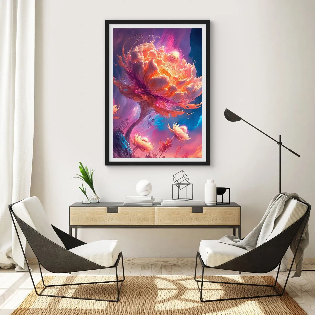 Poster in een zwarte lijst - Andere wereld - 30x40 cm