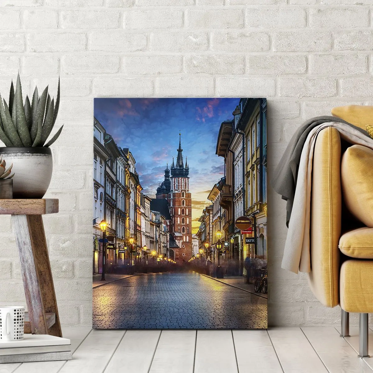 Schilderen op canvas - Charme van Krakau - 45x80 cm
