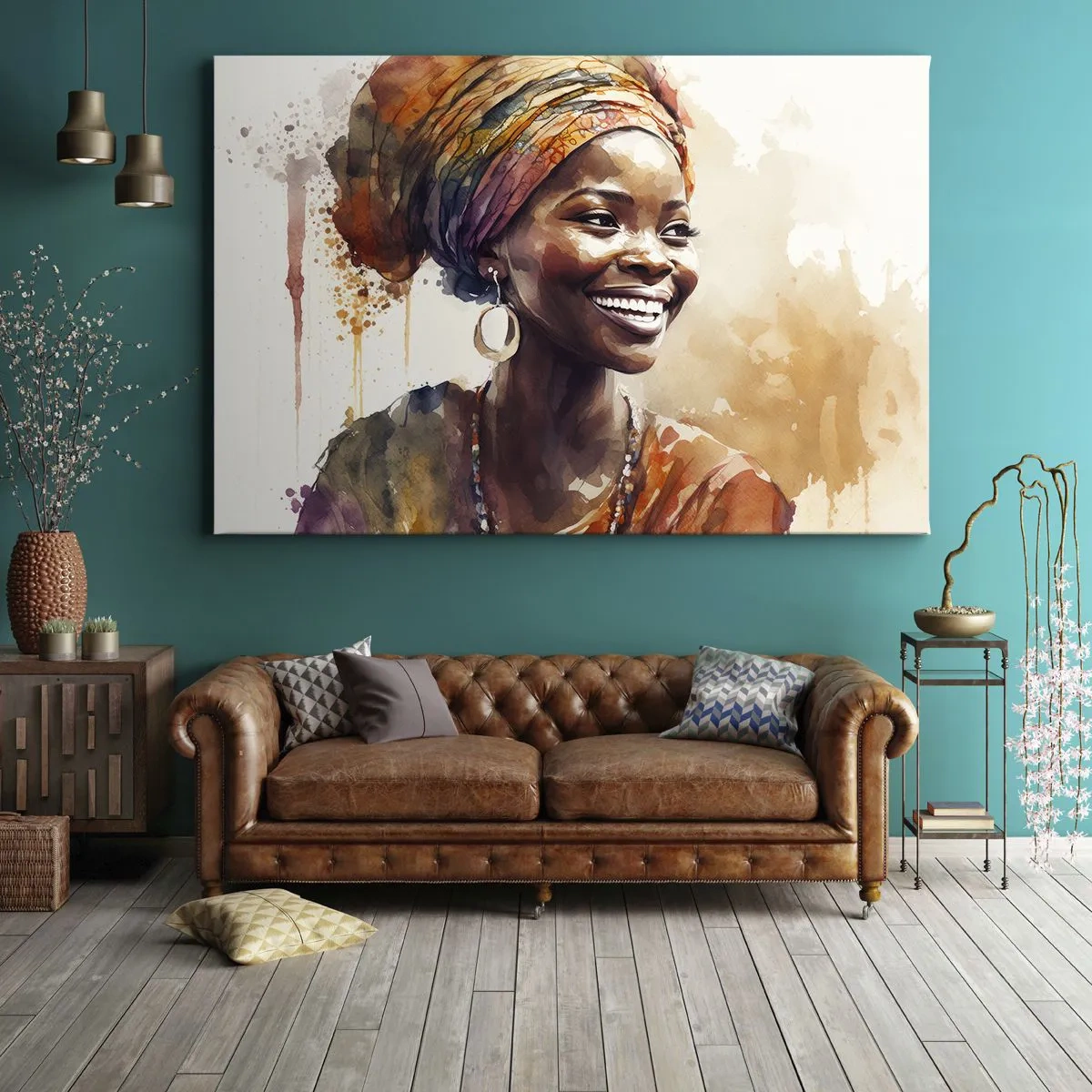 Schilderen op canvas - Afrikaanse koningin - 120x80 cm