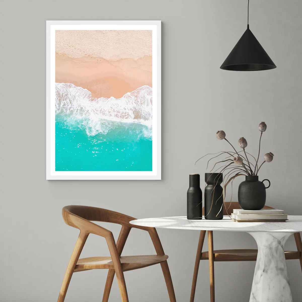 Poster in een witte lijst - Een strelende aanraking - 30x40 cm