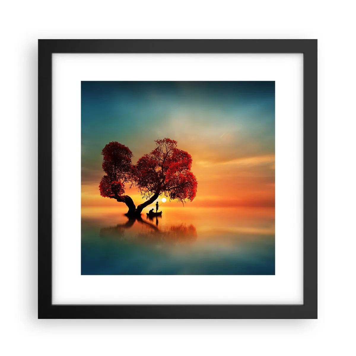 Poster in een zwarte lijst - Afstanders en de stilte van de wereldlozen - 30x30 cm