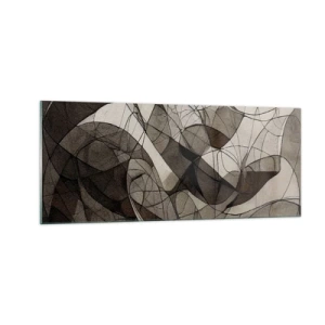 Schilderen op glas - Circulatie van aardekleuren - 100x40 cm