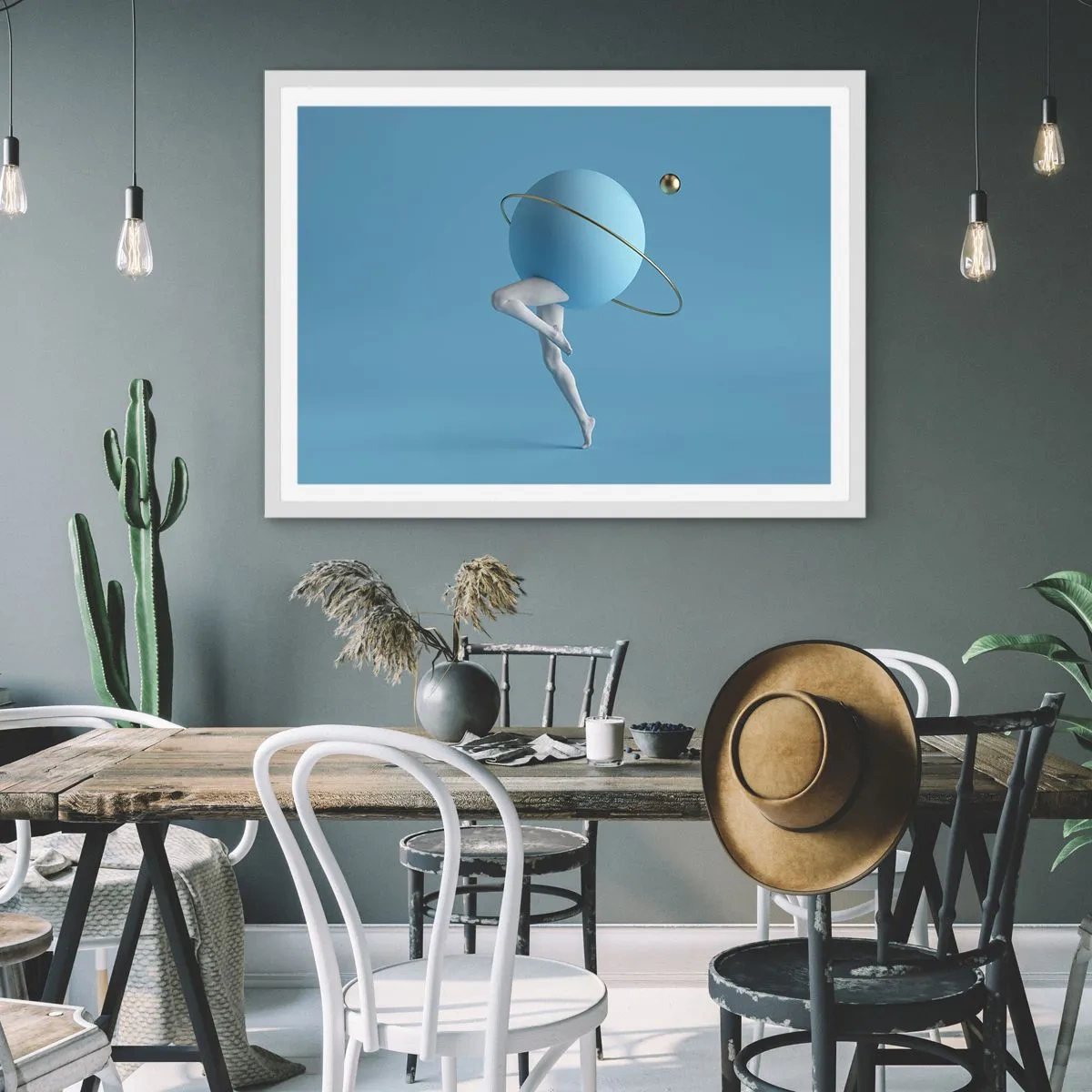 Poster in een witte lijst - En de planeten zijn gek geworden - 70x50 cm