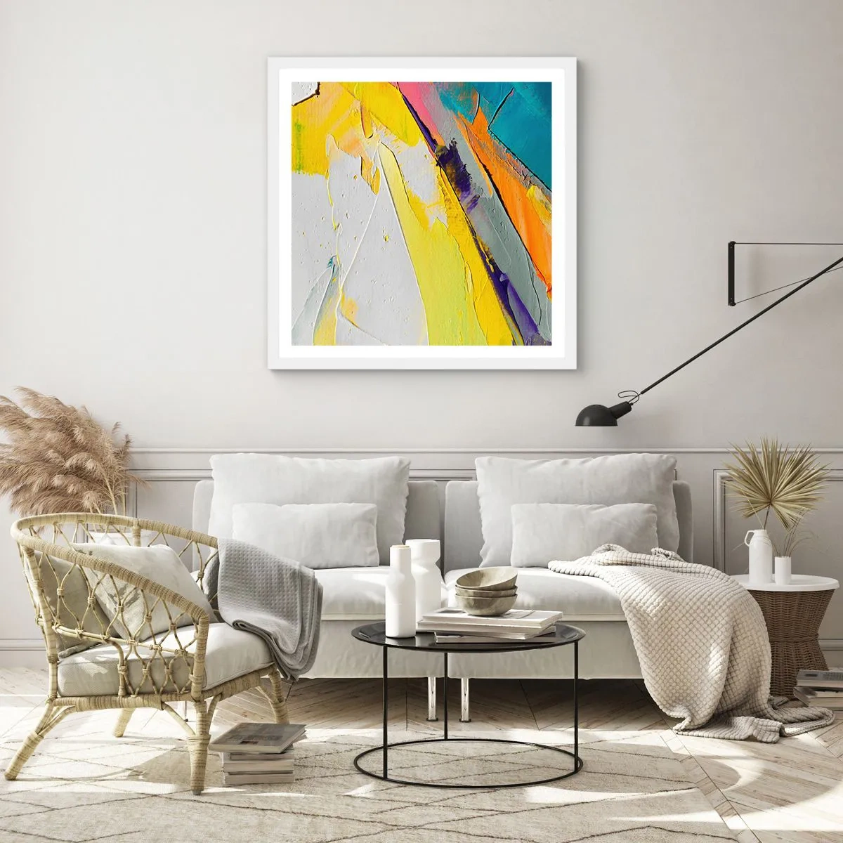 Poster in een witte lijst - De anatomie van licht - 50x50 cm