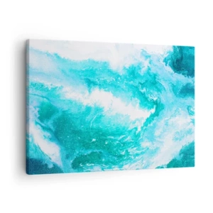 Schilderen op canvas - Abstracte werveling in tinten blauw - 70x50cm - In de kern van het element - Moderne wanddecoratie voor woonkamer en slaapkamer ARTTOR