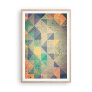Een poster in een licht eiken lijst - Republiek van driehoeken - 61x91 cm
