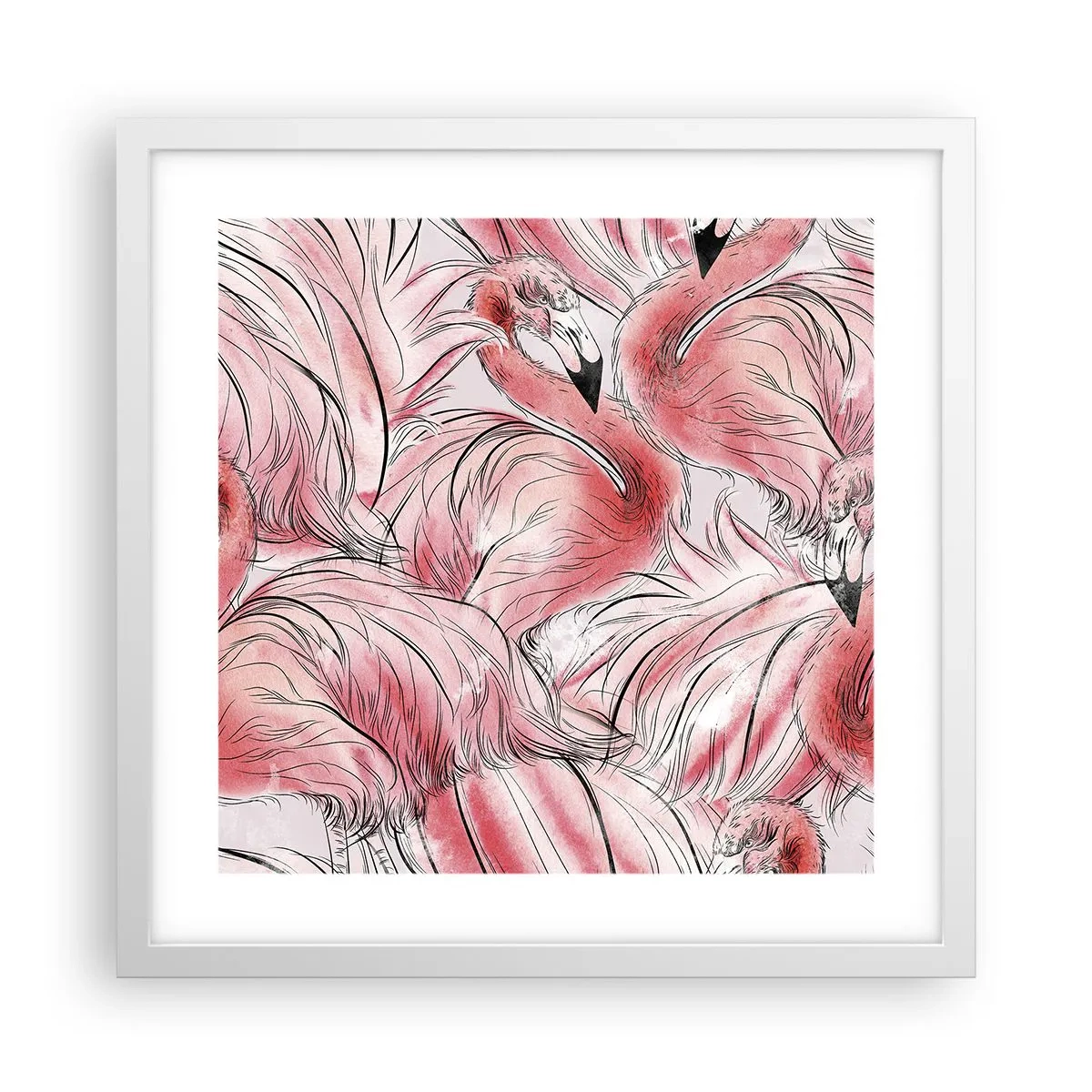 Poster in een witte lijst - Vogelcorps de ballet - 40x40 cm