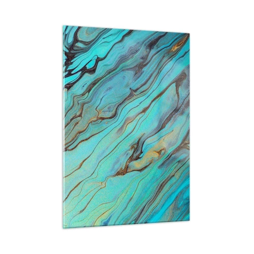 Schilderen op glas - Turquoise vloed - 50x70 cm