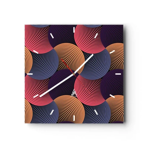 Wandklok - Klok - In een cirkelvormig ritme - 40x40 cm