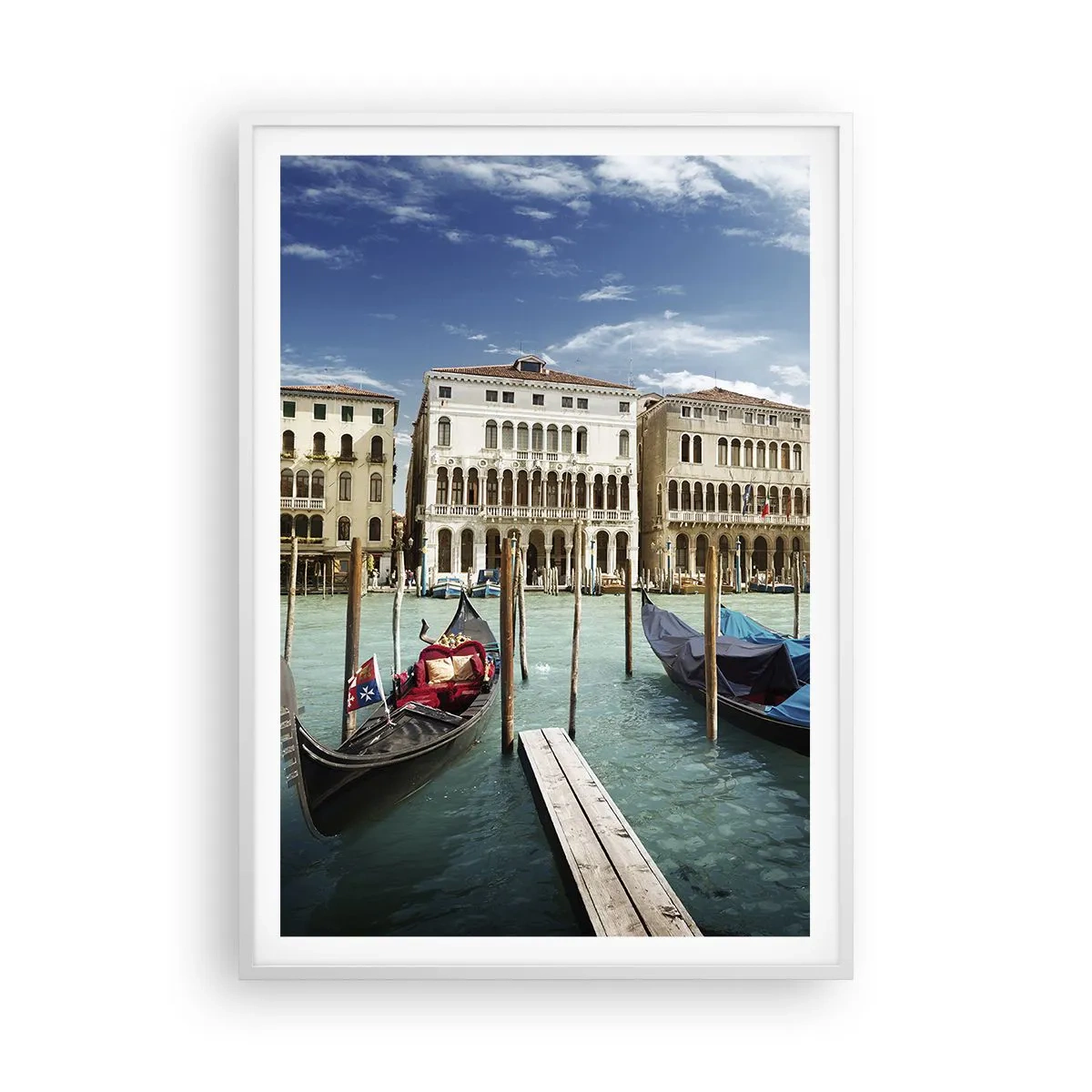 Poster in een witte lijst - Paleizen in het blauw - 70x100 cm