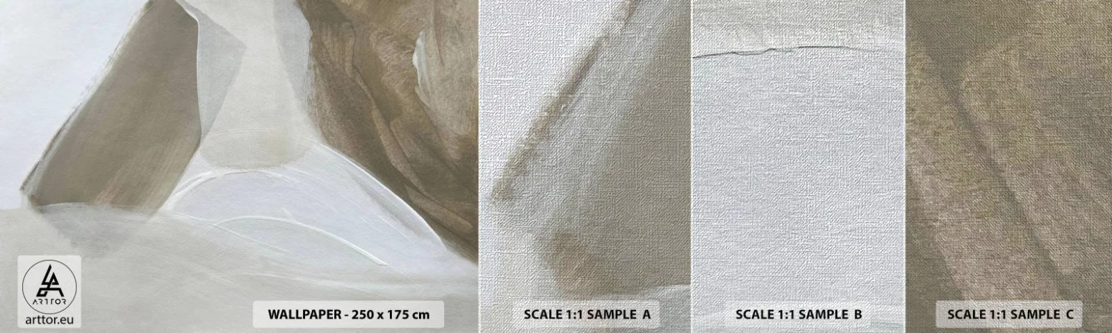 Fotobehang Monster Premium Canvas - Een golf van wit - Helder, Deel, Minimalistisch - 100x30 cm