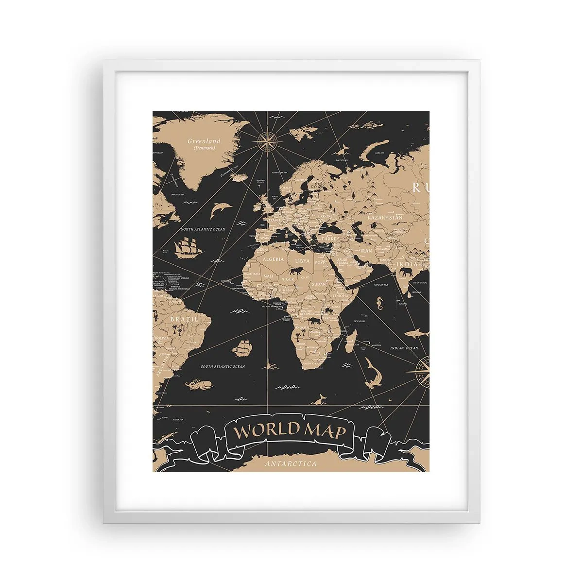 Poster in een witte lijst - De grenzen van mijn wereld - 40x50 cm