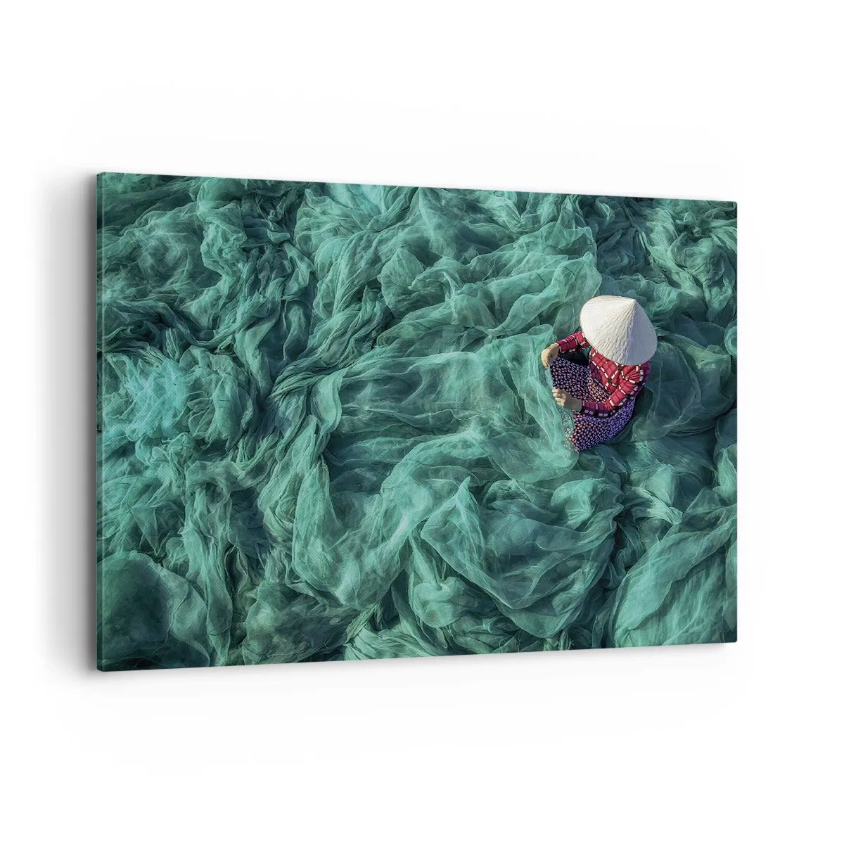 Schilderen op canvas - In een zee van netten - 100x70 cm