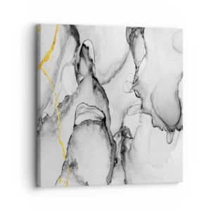 Schilderen op canvas - Compositie met een gouden motief - 30x30 cm