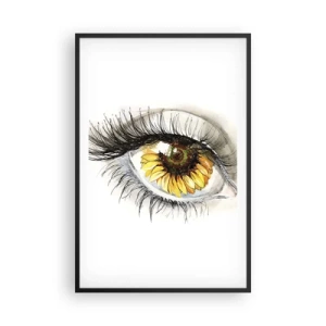 Poster in een zwarte lijst - Een look zo warm als de zomer - 61x91 cm