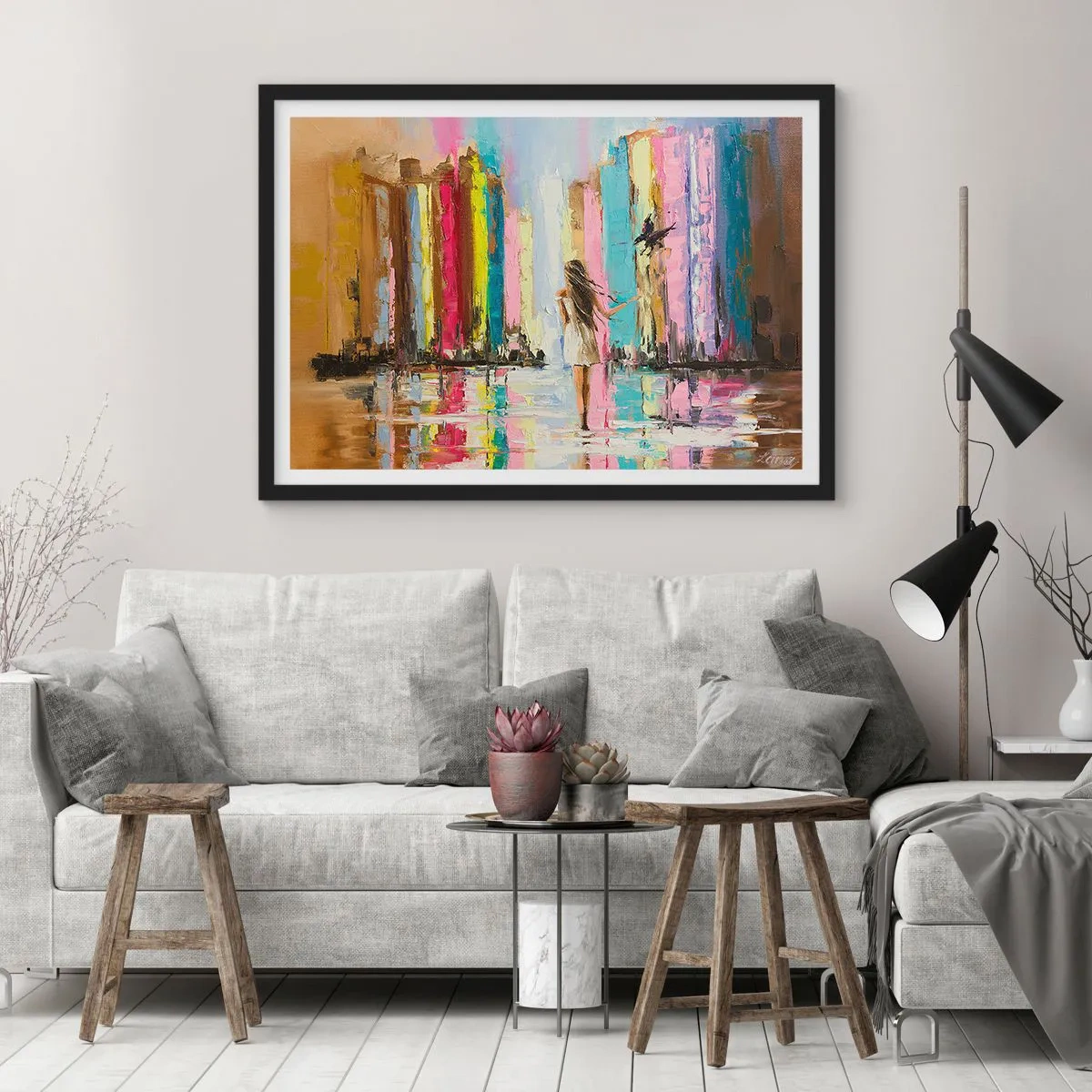 Poster in een zwarte lijst - Volg mij - 70x50 cm