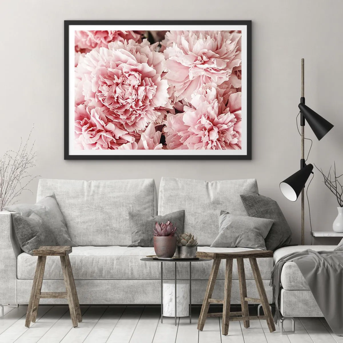Poster in een zwarte lijst - Roze droom - 40x30 cm