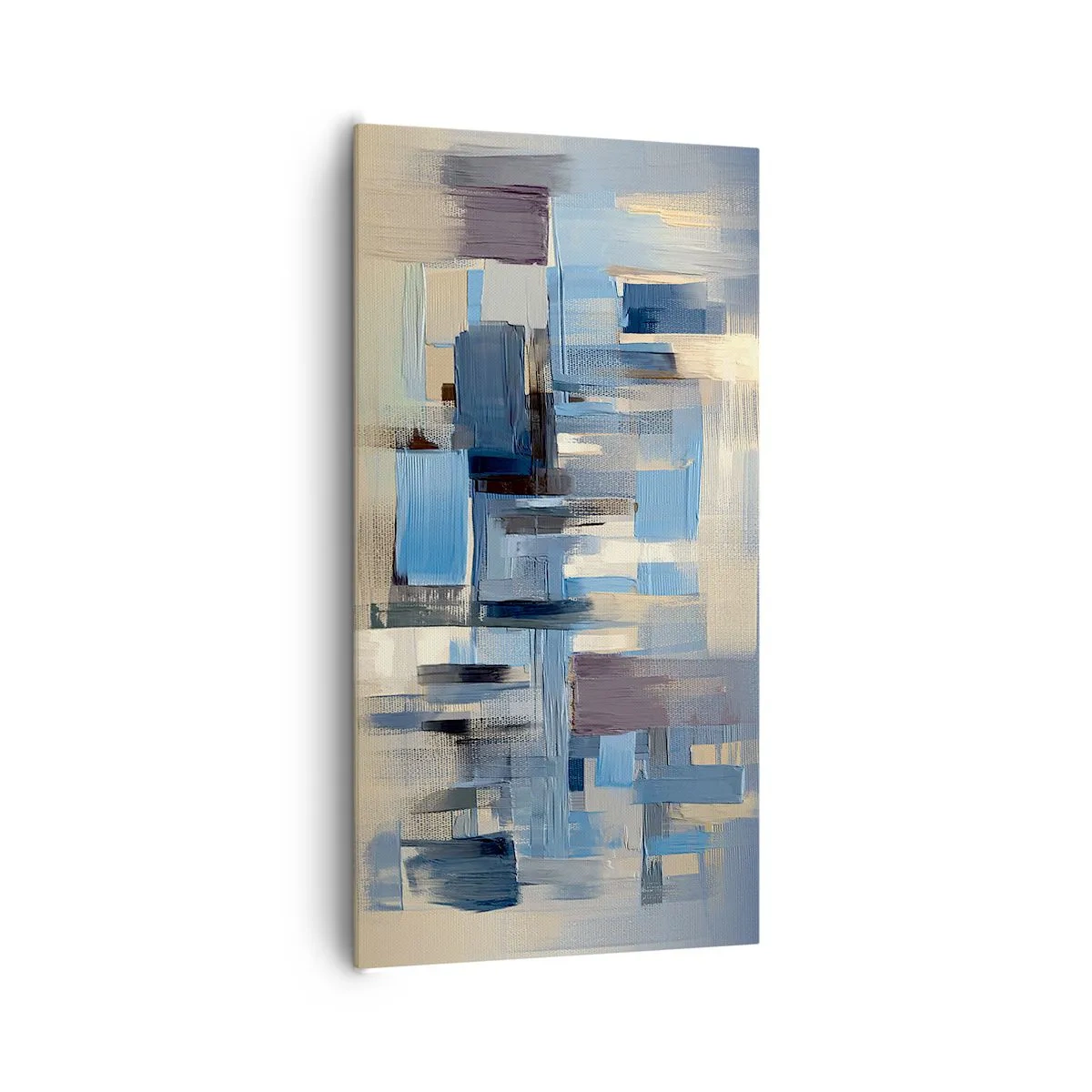 Schilderen op canvas - Blauwe constructie - 65x120 cm