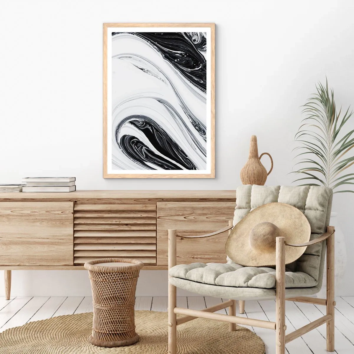 Een poster in een licht eiken lijst - Een combinatie van tegenstellingen - 40x50 cm