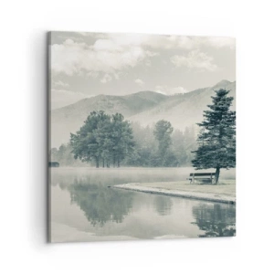 Schilderen op canvas - Het meer slaapt nog - 60x60 cm