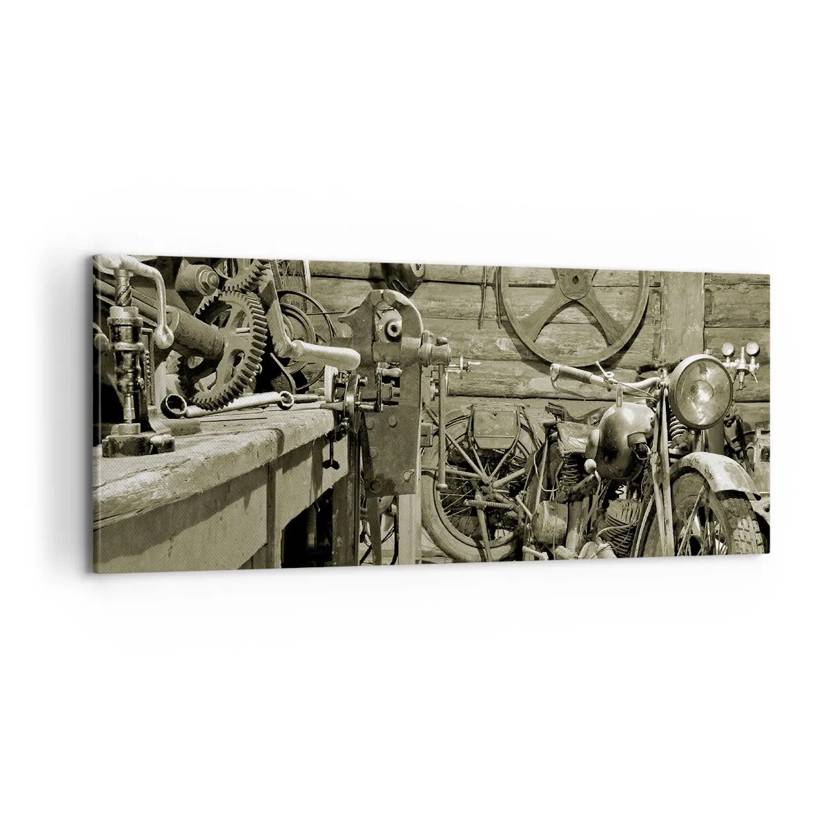 Schilderen op canvas - In de schuur van oom Władek - 100x40 cm