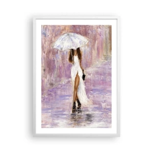 Poster in een witte lijst - In de lila regen - 50x70 cm