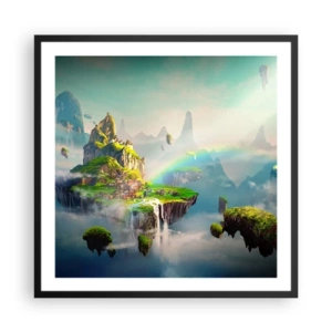 Poster in een zwarte lijst - Midden in de lucht - gelukkige eilanden - 60x60 cm