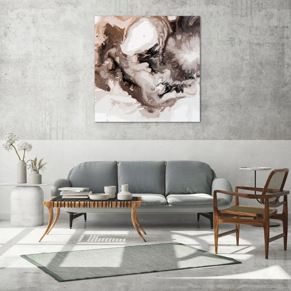 Schilderen op glas - De geboorte van een sterrenstelsel - 40x40 cm