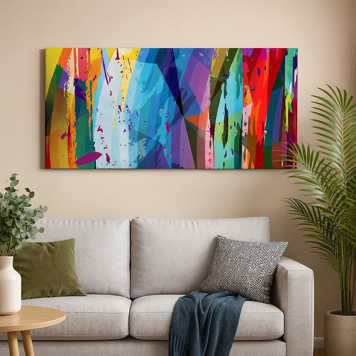 Schilderen op canvas - Kleurrijke duizeligheid - 30x30 cm