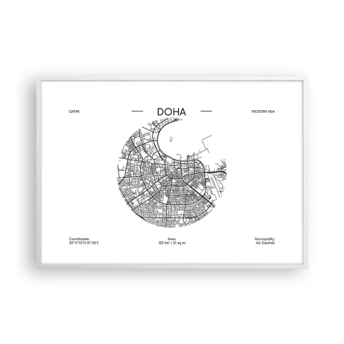 Poster in een witte lijst - Anatomie van Doha - 100x70 cm