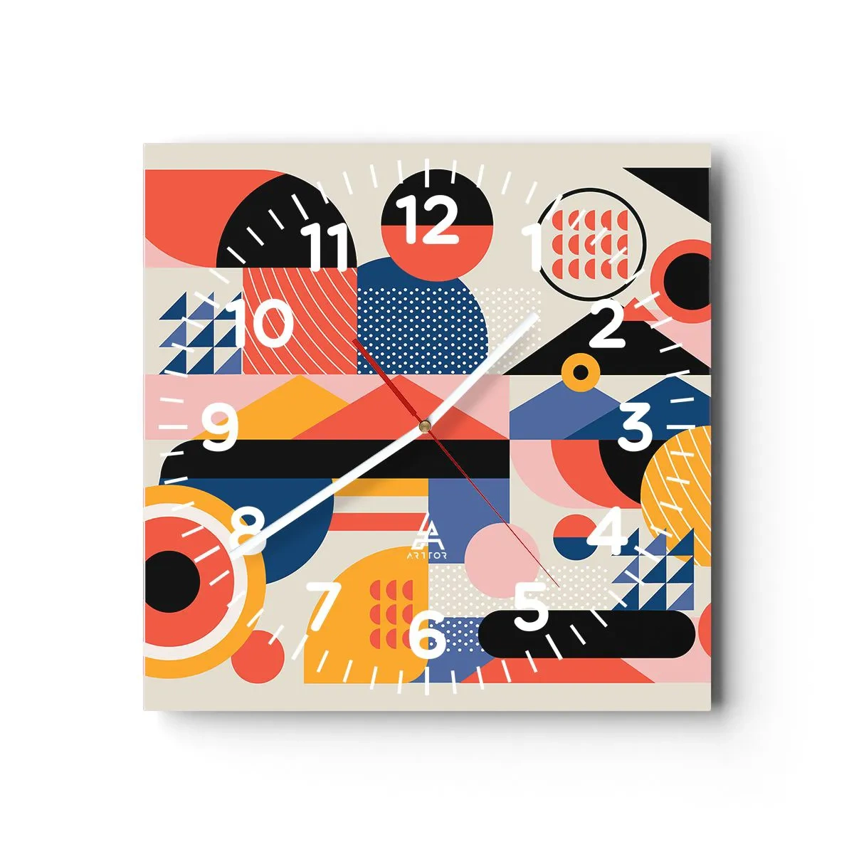 Wandklok - Klok - Compositie: speel rond - 40x40 cm