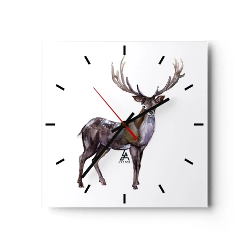 Wandklok - Klok - Koning van het noordelijke bos - 30x30 cm