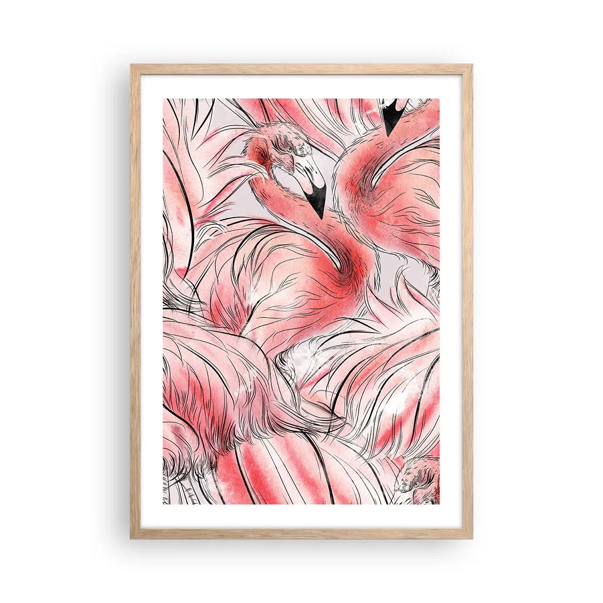 Een poster in een licht eiken lijst - Vogelcorps de ballet - 50x70 cm