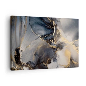 Schilderen op canvas - Abstract goud en grijs op canvas - 70x50cm - Stenen leven - Moderne wanddecoratie voor woonkamer en slaapkamer ARTTOR