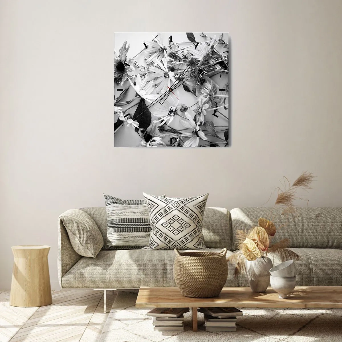 Wandklok - Klok - Niet-boeket bloemen - 40x40 cm