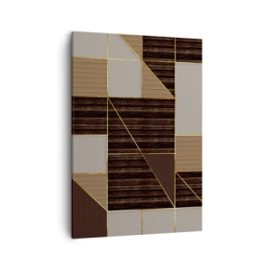 Schilderen op canvas - Een mozaïek van bruin en goud - 50x70 cm