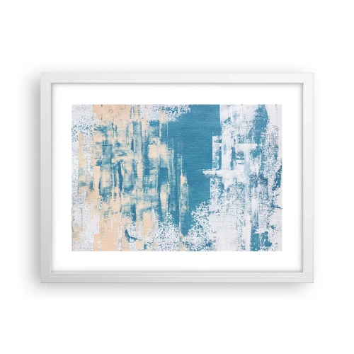 Poster in een witte lijst - Door een ijspegel - 40x30 cm