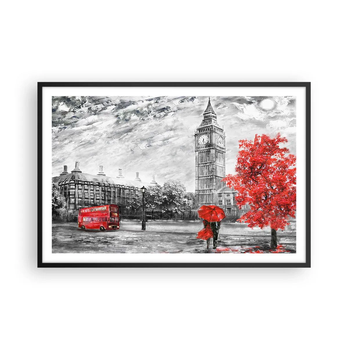 Poster in een zwarte lijst - Een spannende dag - 91x61 cm