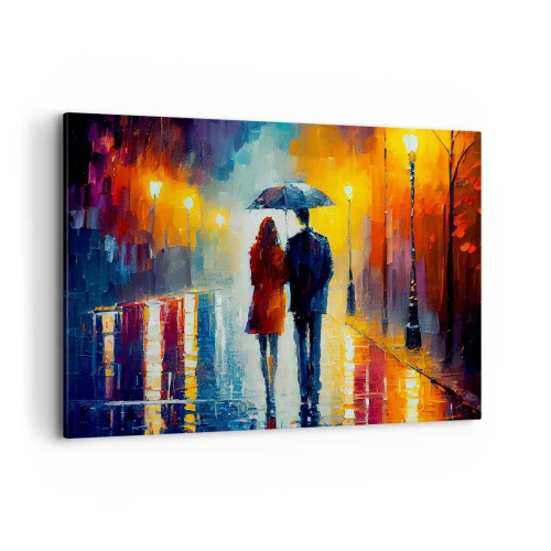 Schilderen op canvas - Samen – een kleurrijke nacht - 100x70 cm